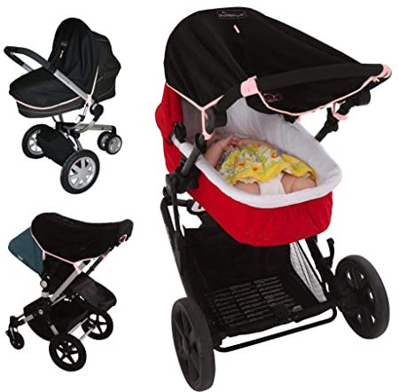 SnoozeShade Original Kinderwagen-Sonnenschutz für Neugeborene, universelle Passform, besser als atmungsaktive Verdunkelungsabdeckung mit UPF50 Plus Schutz, Baby-Einschlafhilfe mit limitierter Auflage