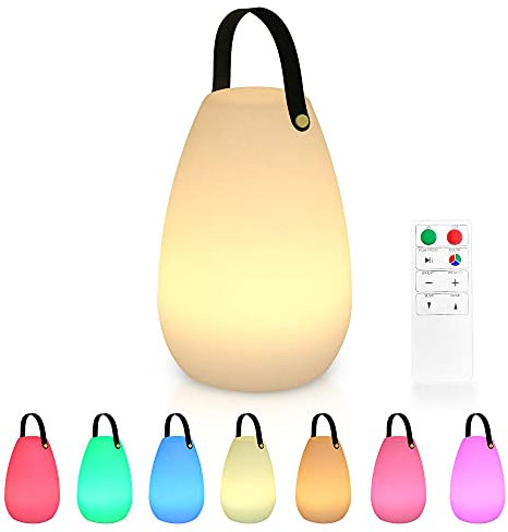 Akku Groß Outdoor Lampe Mit Fernbedienung Tragbare Mehrfarbiges LED wiederaufladbare Tischleuchte Wasserdichtes kabelloses wiederaufladbares dimmbares Außen Tischleuchtes