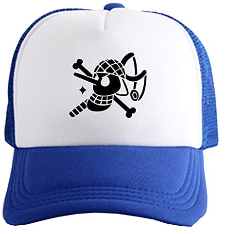 WANHONGYUE One Piece Monkey D Luffy Anime Baseball Cap für Damen Herren Verstellbar Baseballkappe Trucker Mesh Cap Snapback Sonnenhut Mütze 1052/38