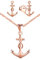 INFINIONLY Damen Mädchen Halskette Anhänger Ohrringe, 925 silber schmuck-sets, Anchor halskette ohrringe, anhänger ohrstecker mit anker und unendlichkeitssymbol, damen schmuck-set, rose gold