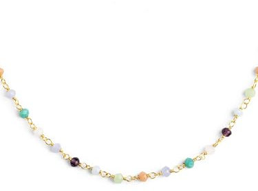 SINGULARU - Halskette Crystals Colors Gold - Anhänger in 925 Sterlingsilber mit 18kt Vergoldung - Kette Einheitsgröße - Damenschmuck - Verschiedene Finishes