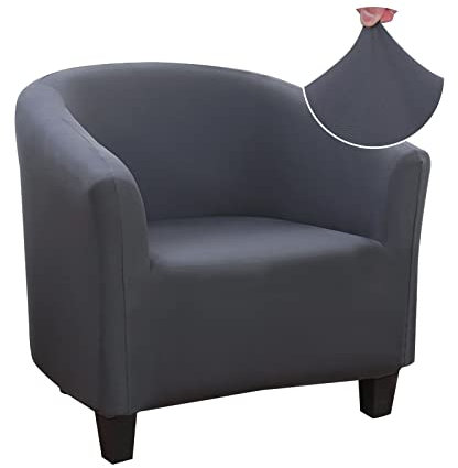 Jaotto Housse de Fauteuil Cabriolet 1 Place, Housse de Fauteuil Crapaud Extensible Chesterfield, Housse Fauteuil Salon Club il Lavable, Couverture de Fauteuil Facile à Installer et à Laver,Gris