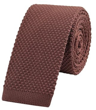 WANYING Herren 5.7cm 2.25 Schmale Krawatte Strickkrawatte Gestrickte Narrow Krawatte Knit Tie Retro Vintage Casual Büro Basic - Einfarbig Braun