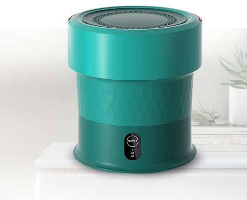 Pliable Mini Lave Linge Pas Cher Ultrasonique Petite Machine à Laver Mini 13L pour Les Voyages d'affaires des Appartements de Camping,Green-Base