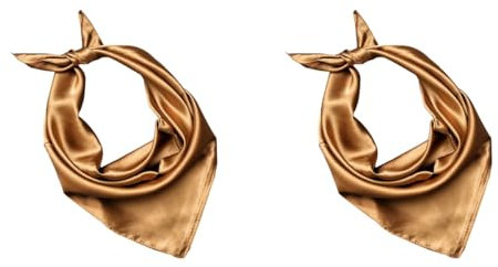SOIMISS Seidenschal Seidentuch Gold 2 Stücke Farbe Zubehör Frauen Goldene Mode Schal Verpackung Dame Dreieckstuch Halstuch Schal