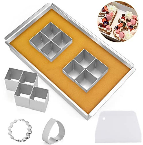 Backformen Zahl Aluminium Verstellbar, Aluminium Backformen Rechteckig Kuchenform Antihaft Zahlen, Zahlenform zum Backen Groß, Buchstaben Alphabet Zahlen DIY Backform Set für Hochzeit Geburtstag Taufe