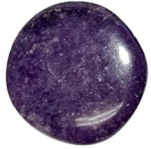 KRIO® - 1 x Flacher Edelstein Scheibenstein Handschmeichler Therapiestein Schmuckstein (Lepidolith)