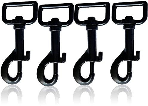 4 Stück Haken mit Drehgelenk für Hundehalsband, Karabiner Hundeleine, Karabinerhaken mit Drehgelenk, Robusten Karabinerhaken Hundeleine, Schnalle Drehgelenk Karabinerhaken, Schwarz
