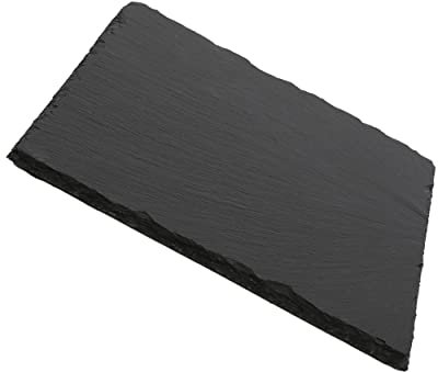 Etrexonline Tablas de Pizarra Premium | Platos de Piedra Negra para Aperitivos | Bandejas de Sushi y Tapas | Estilo Moderno | Resistente al Desgaste| Ideal para cualquier Evento | 25x25x0.8 cm