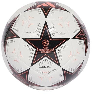 adidas UCL Club Fußball, Unisex, für Erwachsene, Weiß/Schwarz/Turbo, Größe 5