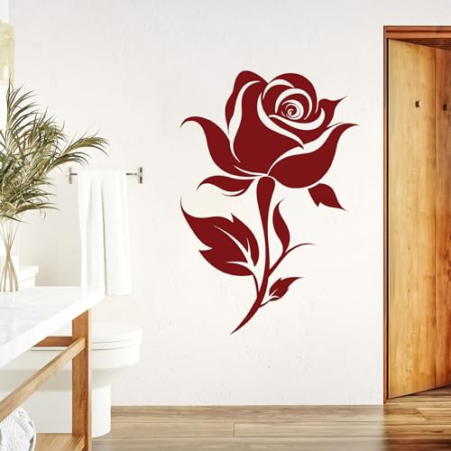 GRAZDesign Wandtattoo Rose Blüte Blume für Wohnzimmer, Küche, Flur, Auf Wand Schrank Tür - Wandaufkleber - 81x57cm / gold
