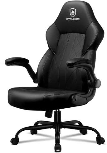 GTPLAYER Gaming Chair, Ergonomic Racing Computer Chair Height Adjustable Executive Chair 360° Swivel Office Desk Chair (Black)