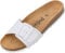 Palado Pantoletten Damen Malta EGS Matt – bequeme Sandalen Made in Spain - Hausschuhe mit dämpfendem Kork-Fußbett - modische Sommerschuhe Weiß/Weiß UK3,5 - EU36