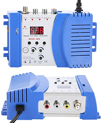 Yctze UHF VHF RF Modulator AVRF AVTV Konverter – AV in RF Signal Umwandeln (EU-Stecker)