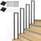 Geländer Treppe, Handlauf Treppe, Treppengeländer Innen, Handlauf Schwarz, Treppengeländer Außen, U Förmiger Geländer Außen, Treppenhandlauf für Balkone Flure Wohnungen Villen (U-Schwarz, 110CM)