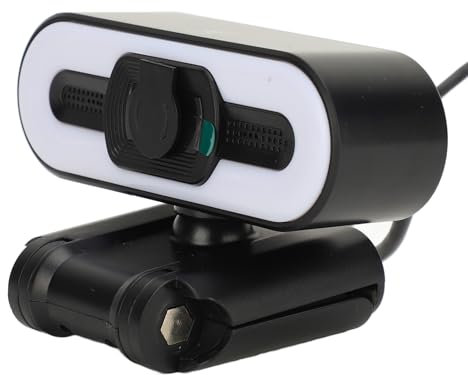 Sxhlseller Cámara Web 4K para PC, Cámara Web USB para Computadora con Micrófono, Belleza Automática, Luz de Relleno Brillante, Cámara de Transmisión para Juegos, Videollamadas