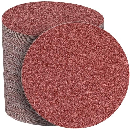 STEBRUAM Disques Abrasifs 150mm Grain 80 Papier Poncer 50 Pièces no Trous Disque Poncage pour Ponceuse Excentrique
