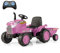 GYMAX Trattore Elettrico per Bambini a 12V, Macchina con Rimorchio Rimovibile e 3 Marce, Auto Giocattolo Cavalcabile con Telecomando, Luci LED, Suoni e Connessione Wireless (Rosa)