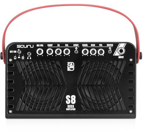 Caline Scuru 20W Bass Amplifier Portable Bass Guitar Practice Amp Battery Powered Combo Amp with Bluetooth (S8B)