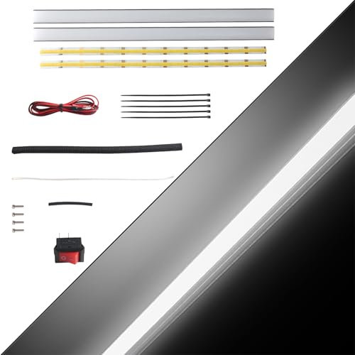 BCZAMD Prusa i3 MK4 3D Drucker Zubehör Dual LED Light Strip Kits: 24V Ultra Bright Upgrade Teil Einfache Installation auf Original MK4 CNC Rahmenprofil Anschluss xBuddy Mainboard mit Power Switch