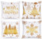 Lanpn 40 x 40 cm 4 Stück Kissenbezug Weihnachten, 40x40 cm Weihnachtsbäume Kissenbezüge Weihnachtsdeko, Gold deko Weihnachtsbäume Zierkissenbezug, Winter Kissenhülle Dekoration für Sofa Bed Couch