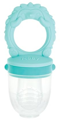 Nuby Silicone Nibbler Feeder for Kids - Soft Baby Feeding and Teething Toy - 10+ Months - Aqua Hedgehog