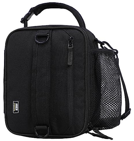 MIER Lunch Bag Small Cool Bag Expandable Cooler Bag for Women Men Insulated Lunch Box for Work School Picnic 6-9L, Black