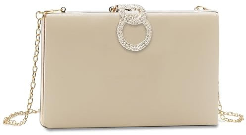 Nude Clutch Purse für Frauen,Nude Kunstleder Abendtaschen für Formal/Hochzeit/Cocktail/Engagement/Party(DE-Style 9-Nude)