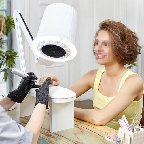 Lakenbroade 80W Nail Vacuum Cleaner, Nail Dust Vacuum Cleaner, Professional Nail Dust Collector, with Built-in Dimmable LED, Multiple Speed Regulation