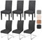 Alishomtll Sämischleder Stuhlhussen 4er/6er Set Vintage PU Stretch Stuhlbezug Elastische Universal Esszimmer Stuhlbezüge Abnehmbar Waschbar Stühle Schutz für Küche Restaurant Hotel (Schwarz, 6 Stück)