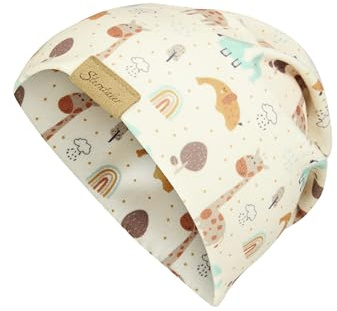 Sterntaler Beanie Giraffen - Unisex Babymütze aus Flammgarnjersey mit UV Schutz 50+ - Leichte Mütze mit Giraffen -Druck schützt den Kopf an heißen Tagen vor der Sonne