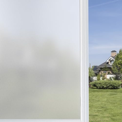 QWORK® Pellicola Finestre Autoadesiva Oscurante 30x200 cm, Pellicola Opaca Anti-UV per Protezione Visiva, Adesivo per Finestre per Casa e Ufficio