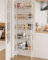 UMDONX Narrow Metal Storage Shelf, 5 Tier Bathroom Rack Organiser, Kitchen Behind Door Slim Shelving Unit for Living Room Bedroom (White 11cm Width)