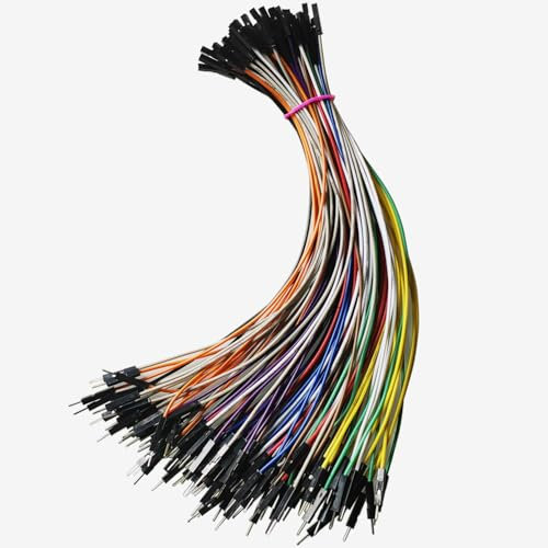 GTIWUNG 100 Stück Jumper Wire Kabel Steckbrücken, Steckbrett, 20cm Male-Female Cabel Steckbrücken 24AWG Drahtbrücken für Arduino und Raspberry Pi Breadboard, Zehn Farben, je 10 Stück