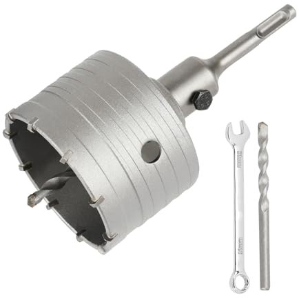 SUQIN Carotatrice A Tazza Per Muro Ø 85mm Con Adattatore SDS PLUS 110 mm E Punta Centraggio 8 mm x 110 mm,Sega A Tazza Per Calcestruzzo,Frese Carotatrici a Tazza per Muri Calcestruzzo Cemento
