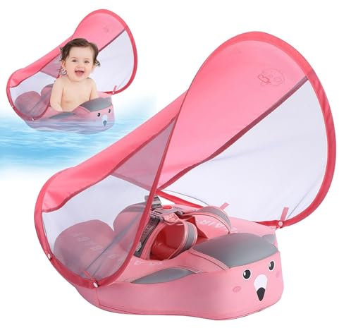 Bateau gonflable pour , flotteur de piscine amusant, réglable, UPF 50+, pas de retournement, auvent amovible, boucle de sécurité, pour de 3 à 24 mois