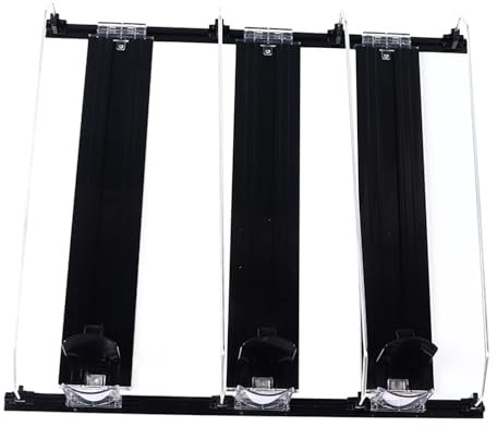 Nikou Organizer per bevande da 38 cm per frigorifero, distributore automatico di soda per lattine da 340,2 g, 453,6 g, 567 g, larghezza regolabile, a forma di E, nero, porta bevande per frigorifero