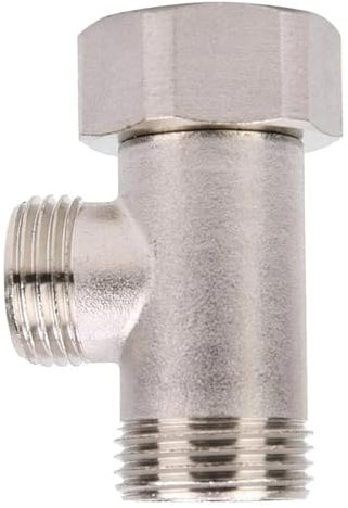 SSOPTMCB Brass 7/8' Tee Joint 3 Way Plumping Pipe Fittings Chrome Plated T Filling Valve Bidet Water Heater Bathroom Accessori