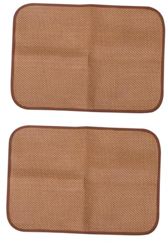 Hundematte aus Rattan und Bambus, Atmungsaktiv, , Kaffee | Sommermatte für Haustier Kennel, Pflegeleicht, Luftdurchlässig, 2 Stück-pack