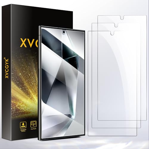 XVCGYK 3 Stück für Samsung Galaxy S24 Ultra für Panzerglas Schutzfolie | Fingerabdruck ID Kompatibel, Frei von Kratzern, 0.25mm Ultra-klar, 9H Härte, Ultrabeständig, HD Displayschutzfolie