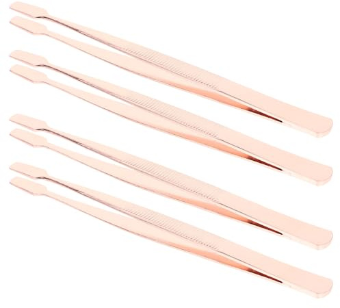 Ciieeo Wimpernpinzetten und Beauty Anwendungen und Verschleißfestigkeit 4 Stück aus Edelstahl mit Ergonomischem Design für Präzise Wimpernverlängerungen