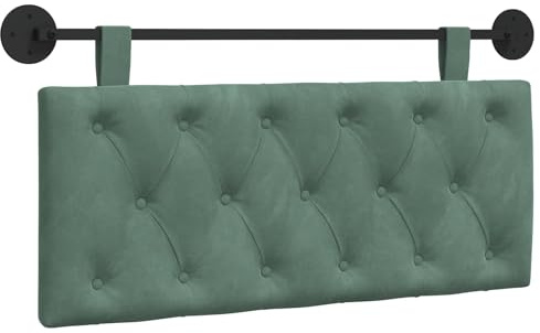 vidaXL Hängendes Kopfteil Meergrün Samt, Schlafzimmer, modernes Wand-Kopfteil, rechteckig mit Samtbezug, gesteppt, Holzwerkstoff, platzsparende Dekoration