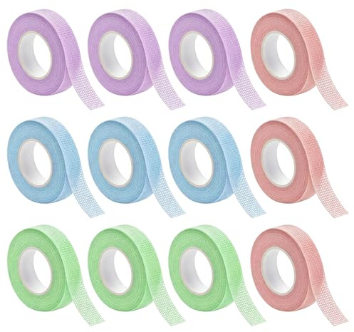Micropore Tape,Pflaster Ohrringe Abkleben Sport Kinder 12PCS 1,25cmx9,14m | Pflaster für Ohrringe Abkleben, Für Sport, Für Wimpernverlängerungen, Vielseitig Einsetzbar