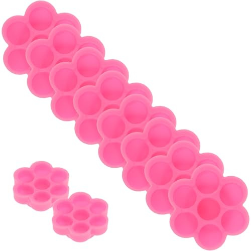 Hoement 200pcs Coupelle à Pigments Rose en Plastique Réutilisable, Petit et Léger, pour Usage Professionnel et Cosmétique, Outil Pratique pour Extension de Cils