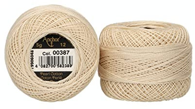 Anchor - Gomitolo di cotone color perla 387, n. 12