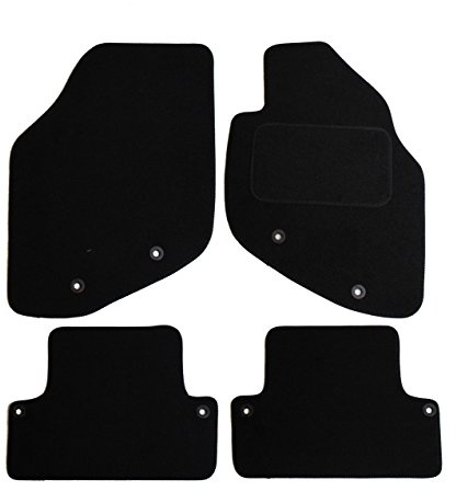 JVL 1330 Fully Tailored Car Mat with 8 Clips, Black, Set of 4