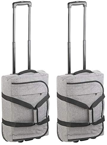 Xcase Koffer-Trolley klein: Faltbare 2in1-Handgepäck-Trolley & Reisetasche, 44 l, 2 kg, 2er-Set (Gepäck-Stoff-Koffer-Trolley, Handgepäck-Koffer leicht, unter 1,5)