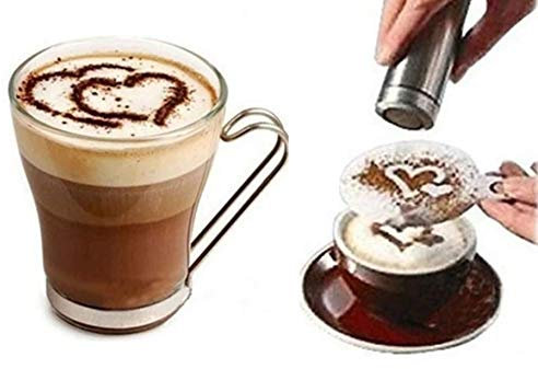 16x Bildschablonen für Kakao Motive auf Cappuccino und Kuchen -einfach mit Puder bestreuen und fertig - für Kinder und Erwachsene (16er Set)