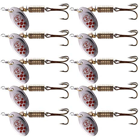 LPATTERN Cuillers de Pêche à la Truite Perche Brochet Leurres Kit de Leurre de Pêche en métal Cuillère Tournante Métallique à Truite Brochet Pêche Carnassiers Perche