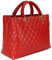 Belli edle italienische Echt Nappa Leder Damentasche Henkeltasche Umhängetasche gesteppt in rot rosso - 34x25x17 cm (B x H x T)